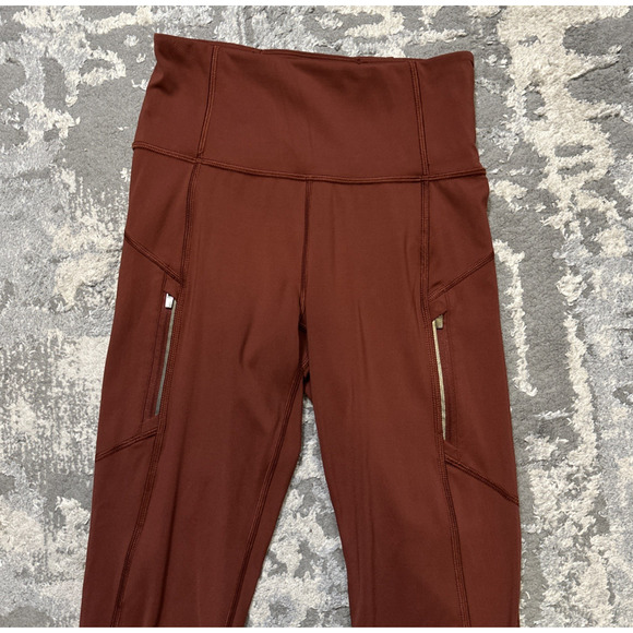 Athleta Rainier Tight Size XXS Burgundy High Rise Reflective Pockets‎ - Picture 3 of 10